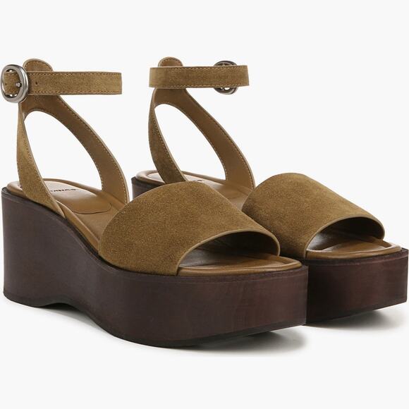Vince Phillipa Platform Sandal in Olive Wood Size 9 - Picture 1 of 15